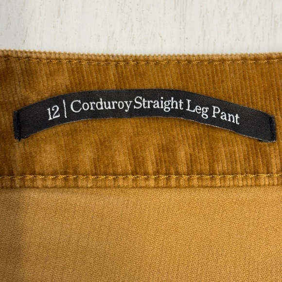 Talbots Corduroy Straight Leg Pants 12 Tan Mustard Yellow Brown - Picture 4 of 7